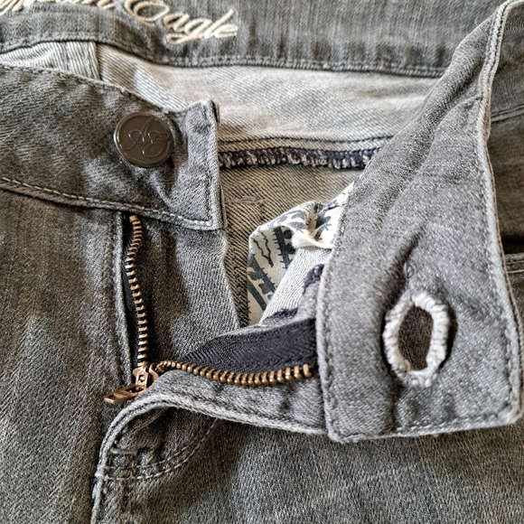 American Eagle Jeans 77 Straight Womens Denim Size 10 Grey - Picture 6 of 14